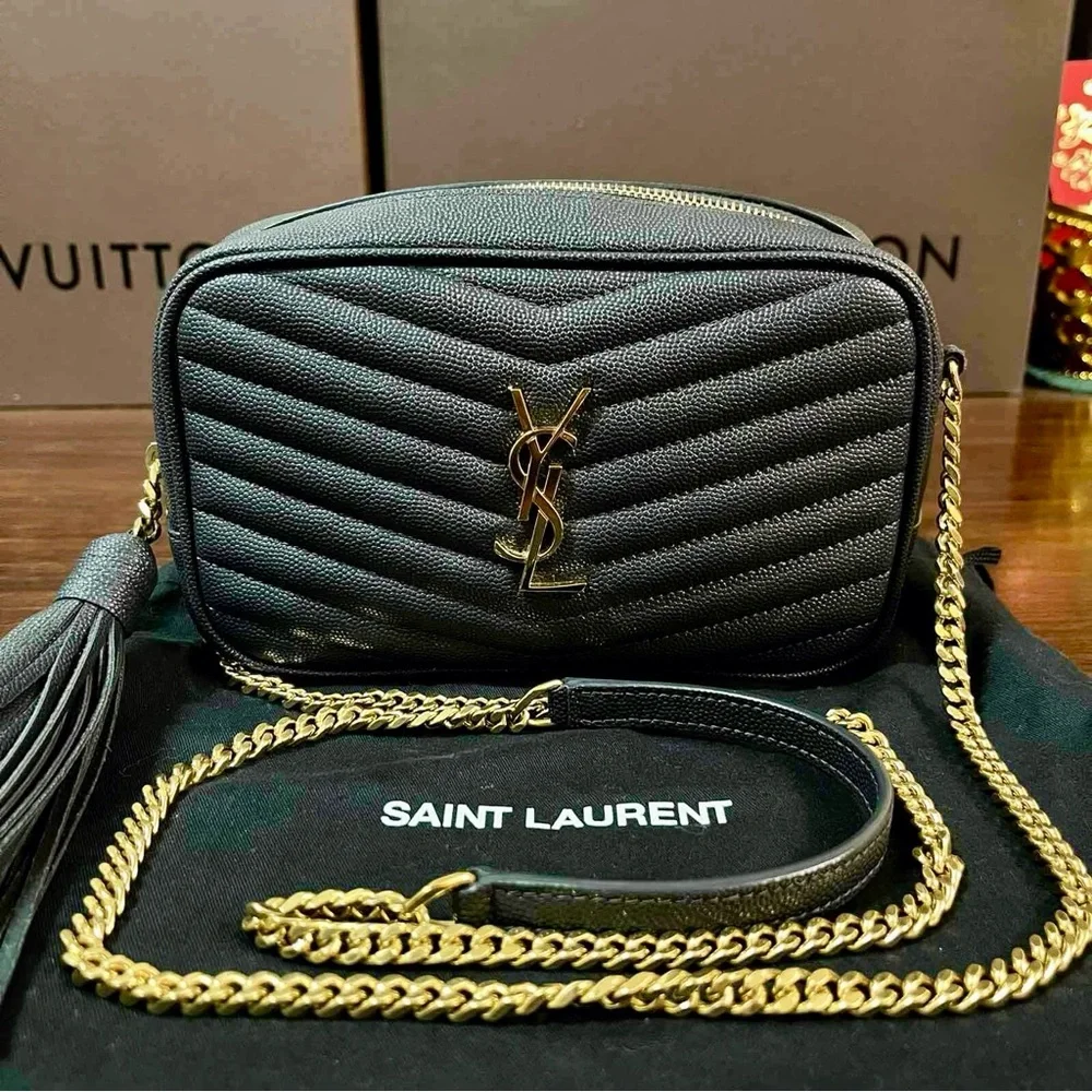 YSL Mini Lou Crossbody Bag with Chevron Quilting - Picture 2 of 13